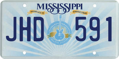MS license plate JHD591