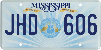 MS license plate JHD606