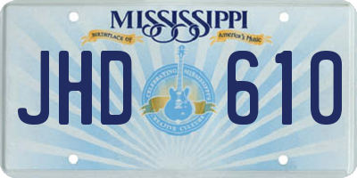 MS license plate JHD610