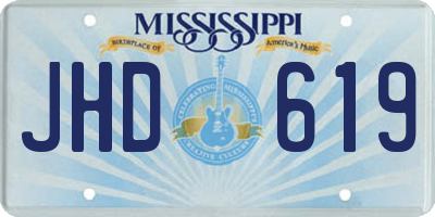 MS license plate JHD619