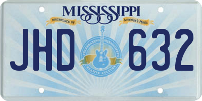 MS license plate JHD632