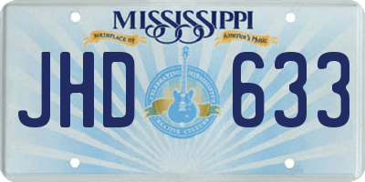 MS license plate JHD633