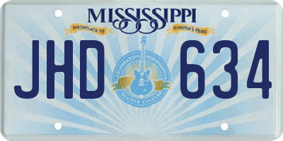 MS license plate JHD634