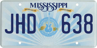 MS license plate JHD638