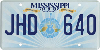MS license plate JHD640
