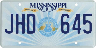 MS license plate JHD645