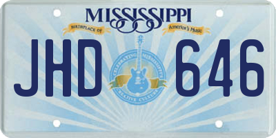 MS license plate JHD646