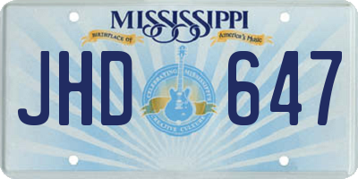 MS license plate JHD647
