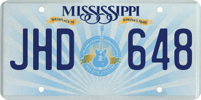 MS license plate JHD648