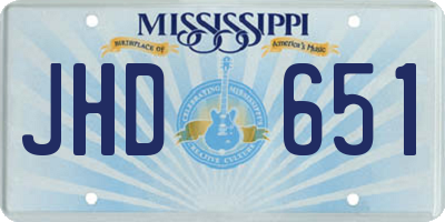 MS license plate JHD651