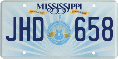 MS license plate JHD658