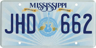MS license plate JHD662