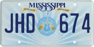 MS license plate JHD674