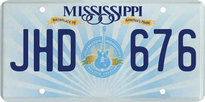 MS license plate JHD676