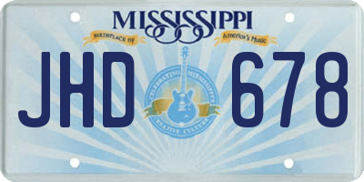MS license plate JHD678