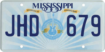 MS license plate JHD679