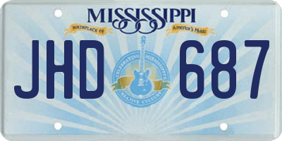 MS license plate JHD687