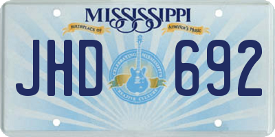 MS license plate JHD692