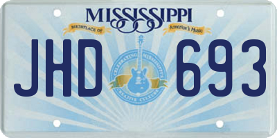 MS license plate JHD693