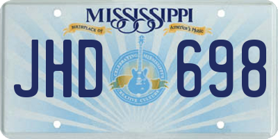 MS license plate JHD698