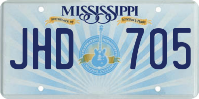 MS license plate JHD705