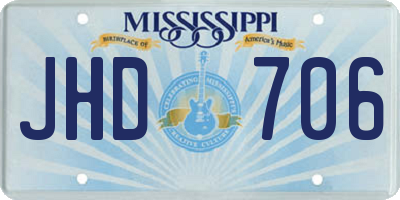 MS license plate JHD706