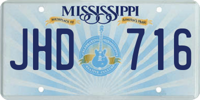 MS license plate JHD716