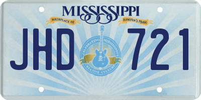 MS license plate JHD721