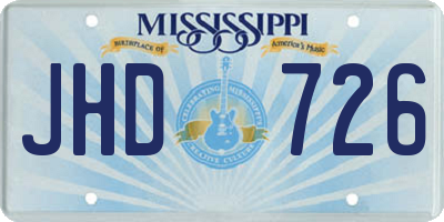 MS license plate JHD726