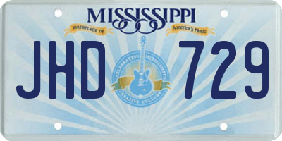 MS license plate JHD729
