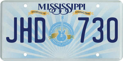 MS license plate JHD730