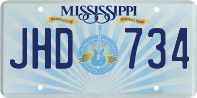 MS license plate JHD734