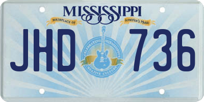 MS license plate JHD736