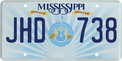 MS license plate JHD738