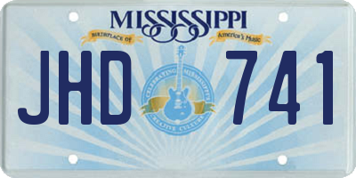 MS license plate JHD741