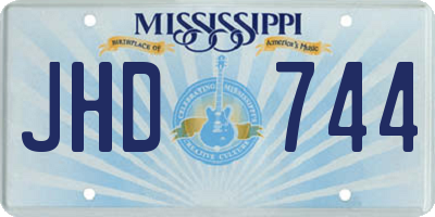 MS license plate JHD744