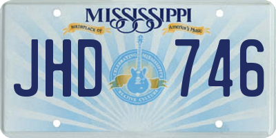 MS license plate JHD746