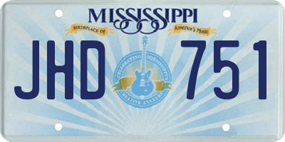 MS license plate JHD751