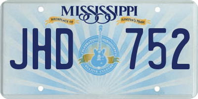 MS license plate JHD752