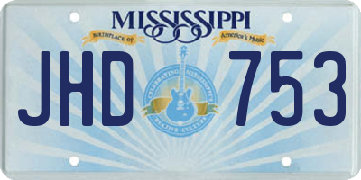 MS license plate JHD753