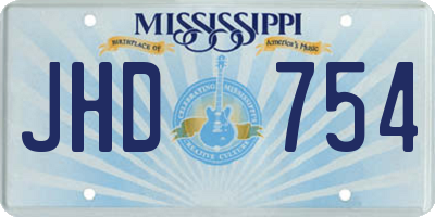 MS license plate JHD754