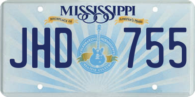 MS license plate JHD755