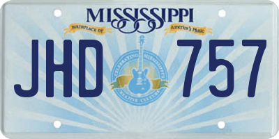 MS license plate JHD757