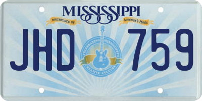MS license plate JHD759