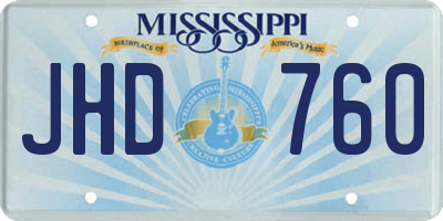 MS license plate JHD760