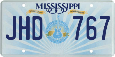 MS license plate JHD767