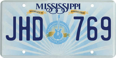 MS license plate JHD769