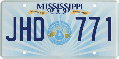 MS license plate JHD771