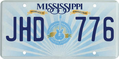 MS license plate JHD776