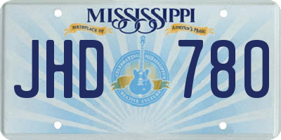 MS license plate JHD780